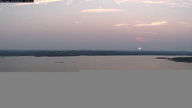 Lake Travis webcam, August 27, 2015 7:00 PM CT