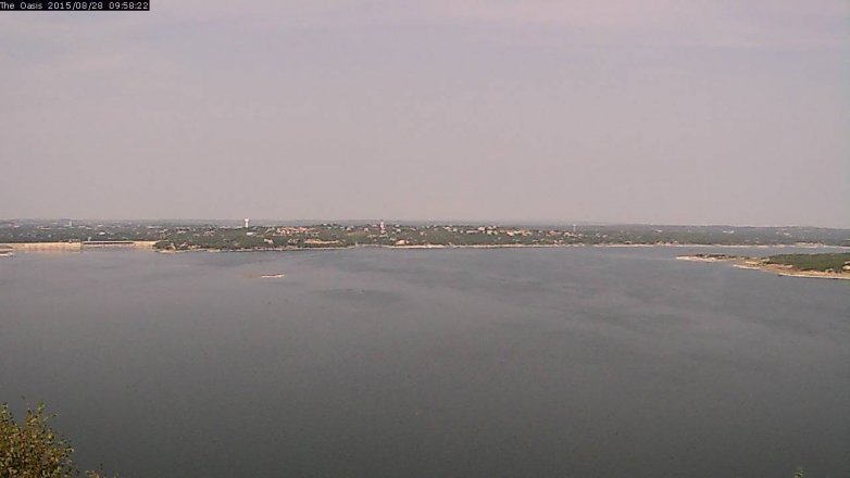 Lake Travis webcam, August 28, 2015 9:05 AM CT