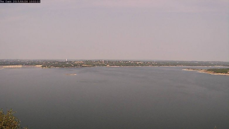 Lake Travis webcam, August 28, 2015 9:10 AM CT