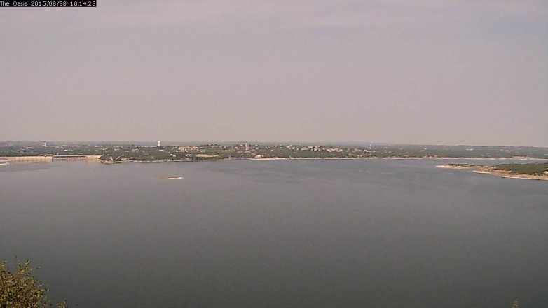 Lake Travis webcam, August 28, 2015 9:20 AM CT