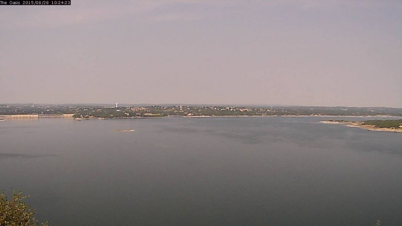Lake Travis webcam, August 28, 2015 9:30 AM CT