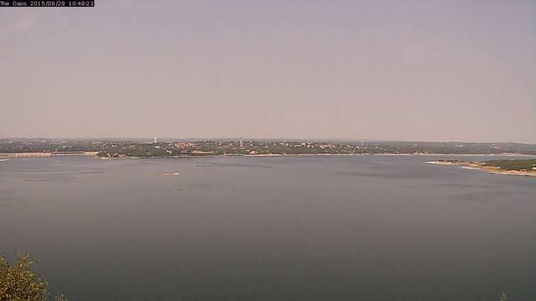 Lake Travis webcam, August 28, 2015 9:55 AM CT