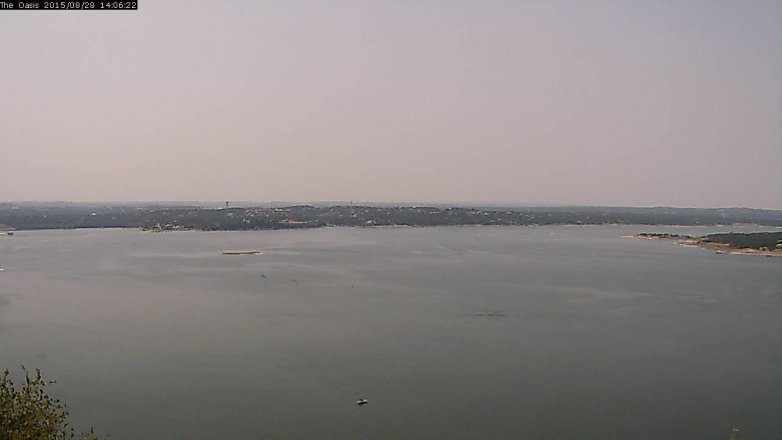 Lake Travis webcam, August 28, 2015 1:15 PM CT