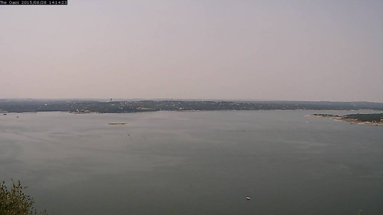 Lake Travis webcam, August 28, 2015 1:20 PM CT