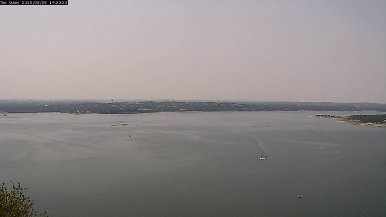 Lake Travis webcam, August 28, 2015 1:30 PM CT