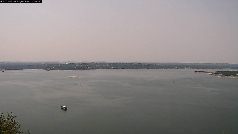 Lake Travis webcam, August 28, 2015 1:35 PM CT