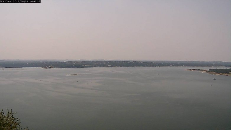 Lake Travis webcam, August 28, 2015 1:45 PM CT