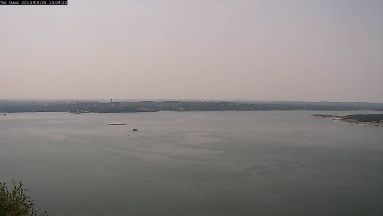 Lake Travis webcam, August 28, 2015 2:10 PM CT