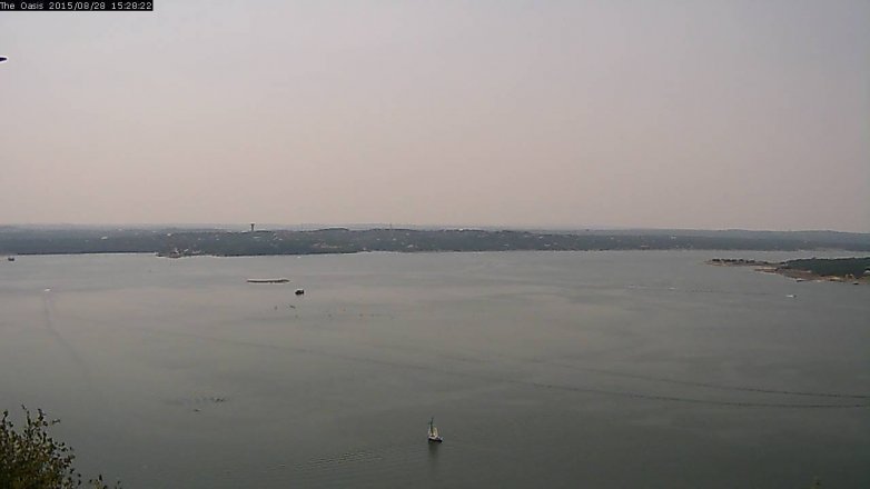 Lake Travis webcam, August 28, 2015 2:35 PM CT