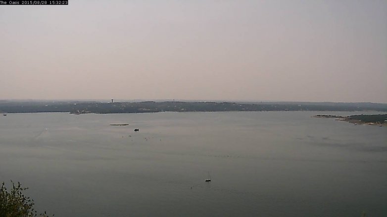 Lake Travis webcam, August 28, 2015 2:40 PM CT