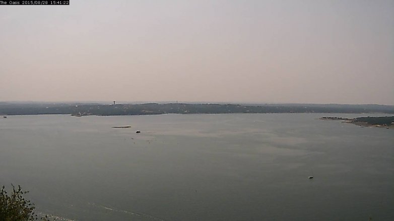 Lake Travis webcam, August 28, 2015 2:50 PM CT