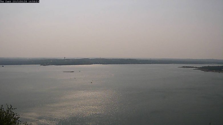 Lake Travis webcam, August 28, 2015 4:05 PM CT