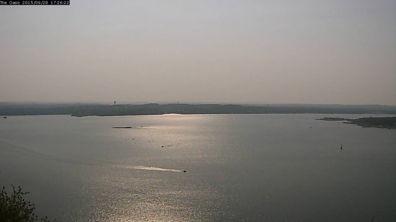Lake Travis webcam, August 28, 2015 4:35 PM CT