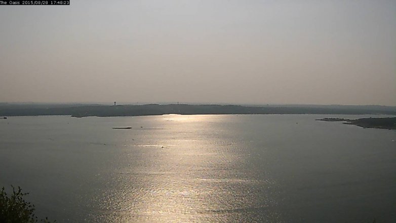 Lake Travis webcam, August 28, 2015 4:55 PM CT