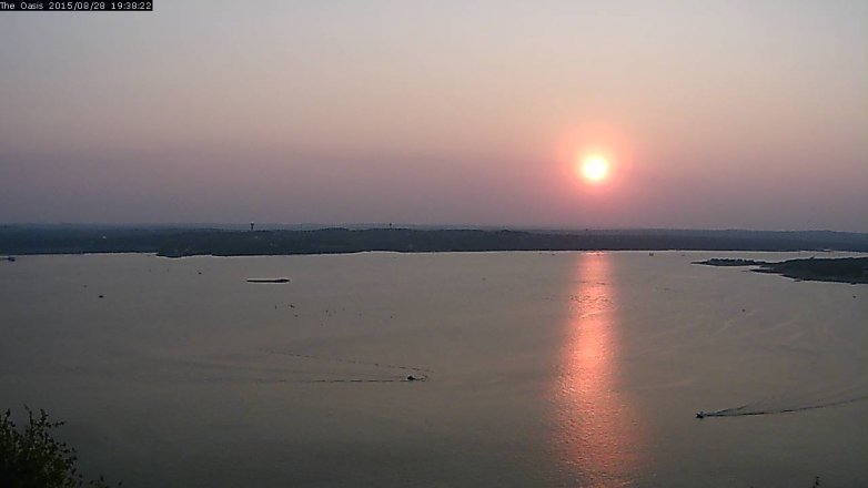 Lake Travis webcam, August 28, 2015 6:45 PM CT