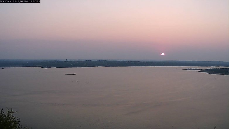 Lake Travis webcam, August 28, 2015 6:55 PM CT