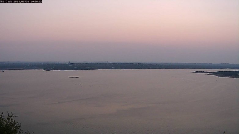 Lake Travis webcam, August 28, 2015 7:05 PM CT