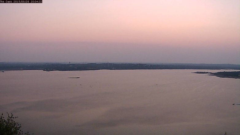 Lake Travis webcam, August 28, 2015 7:10 PM CT