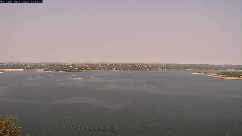 Lake Travis webcam, August 29, 2015 9:00 AM CT