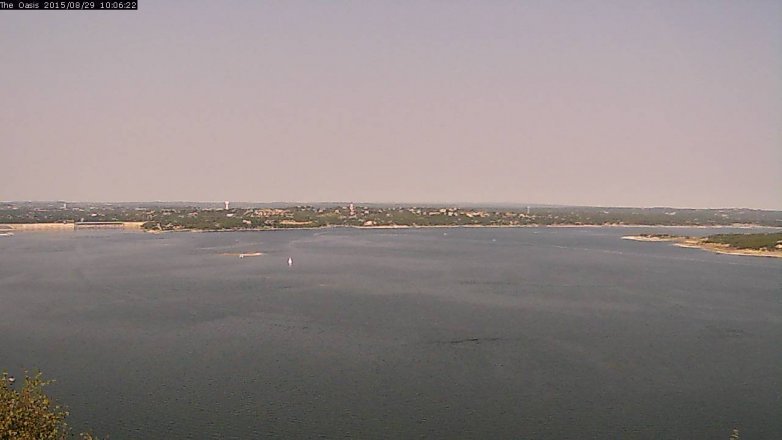 Lake Travis webcam, August 29, 2015 9:10 AM CT