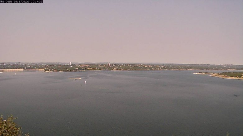 Lake Travis webcam, August 29, 2015 9:20 AM CT