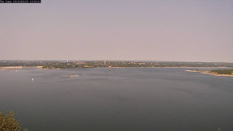 Lake Travis webcam, August 29, 2015 9:25 AM CT