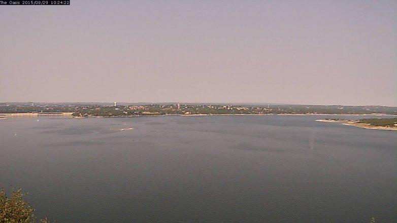 Lake Travis webcam, August 29, 2015 9:30 AM CT