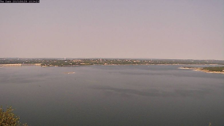 Lake Travis webcam, August 29, 2015 9:40 AM CT