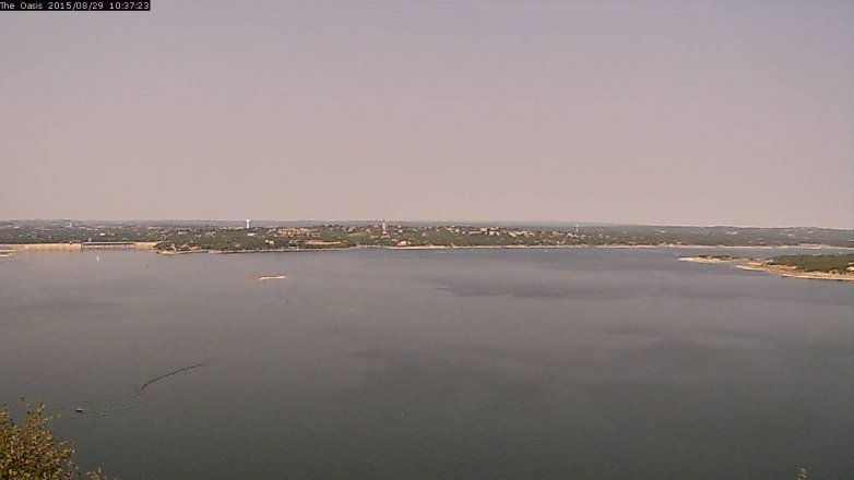 Lake Travis webcam, August 29, 2015 9:45 AM CT