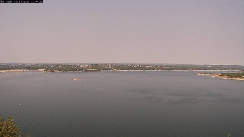 Lake Travis webcam, August 29, 2015 9:50 AM CT