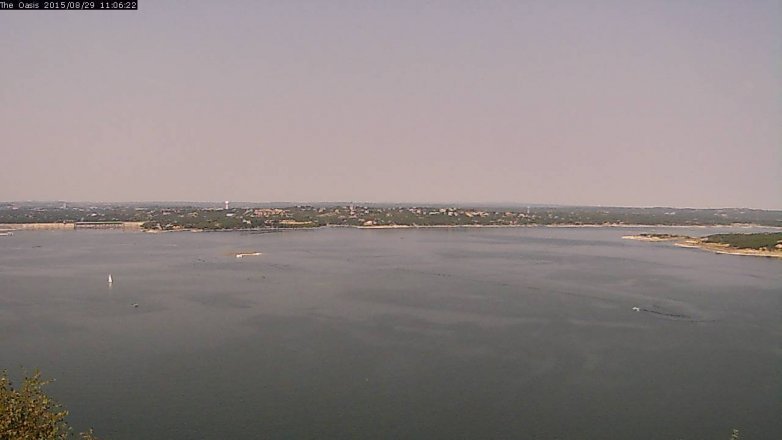Lake Travis webcam, August 29, 2015 10:15 AM CT
