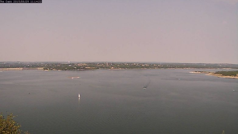 Lake Travis webcam, August 29, 2015 10:20 AM CT