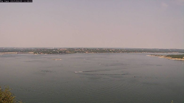 Lake Travis webcam, August 29, 2015 10:45 AM CT