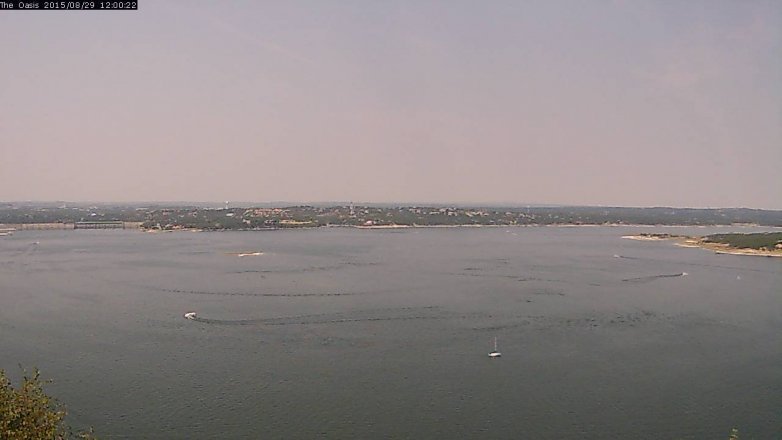 Lake Travis webcam, August 29, 2015 11:05 AM CT