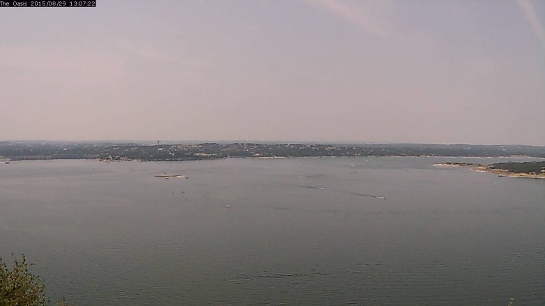 Lake Travis webcam, August 29, 2015 12:15 PM CT