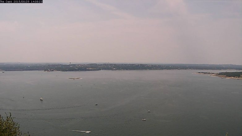 Lake Travis webcam, August 29, 2015 1:15 PM CT