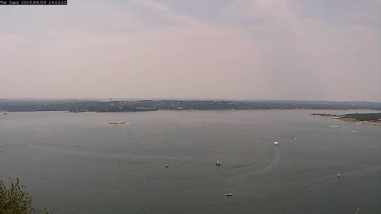 Lake Travis webcam, August 29, 2015 1:20 PM CT