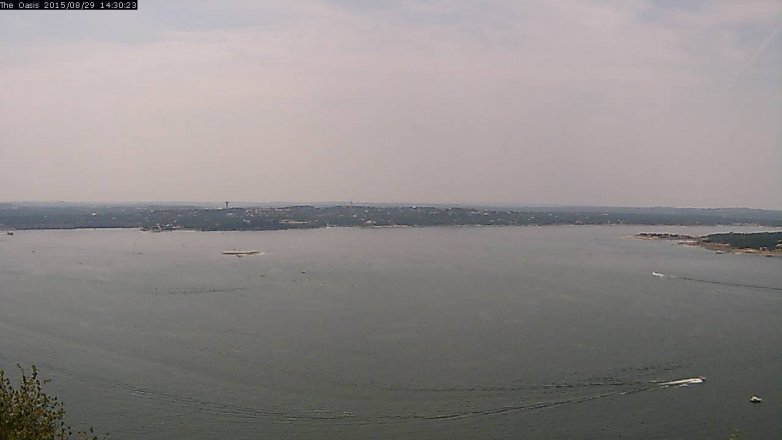 Lake Travis webcam, August 29, 2015 1:35 PM CT