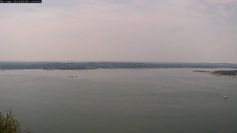 Lake Travis webcam, August 29, 2015 1:40 PM CT