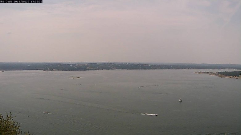 Lake Travis webcam, August 29, 2015 1:45 PM CT