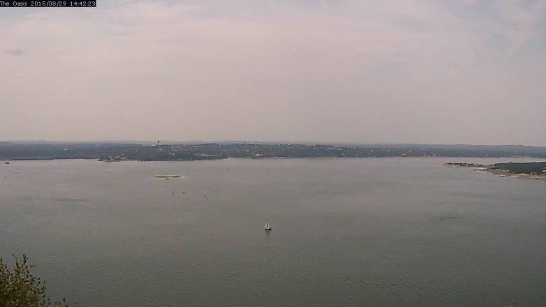Lake Travis webcam, August 29, 2015 1:50 PM CT