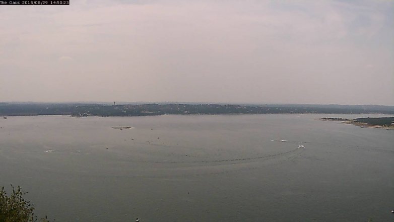 Lake Travis webcam, August 29, 2015 1:55 PM CT