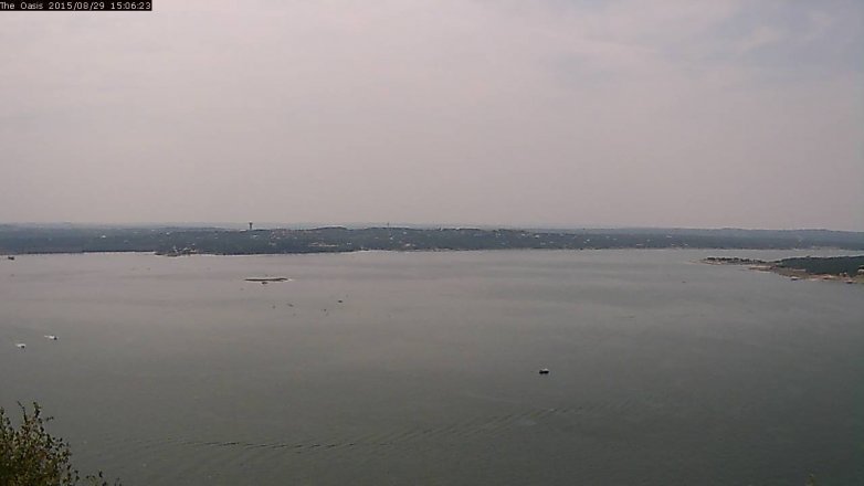 Lake Travis webcam, August 29, 2015 2:10 PM CT