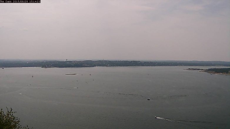 Lake Travis webcam, August 29, 2015 2:20 PM CT