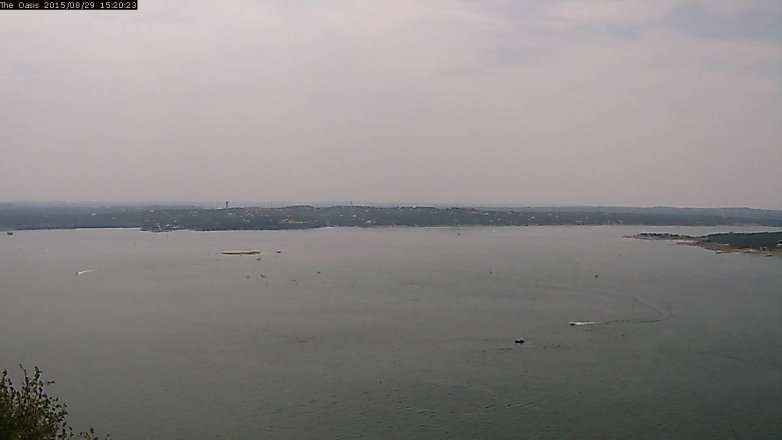 Lake Travis webcam, August 29, 2015 2:25 PM CT