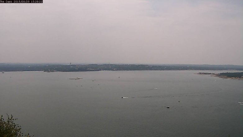 Lake Travis webcam, August 29, 2015 2:35 PM CT