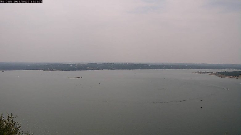 Lake Travis webcam, August 29, 2015 2:45 PM CT