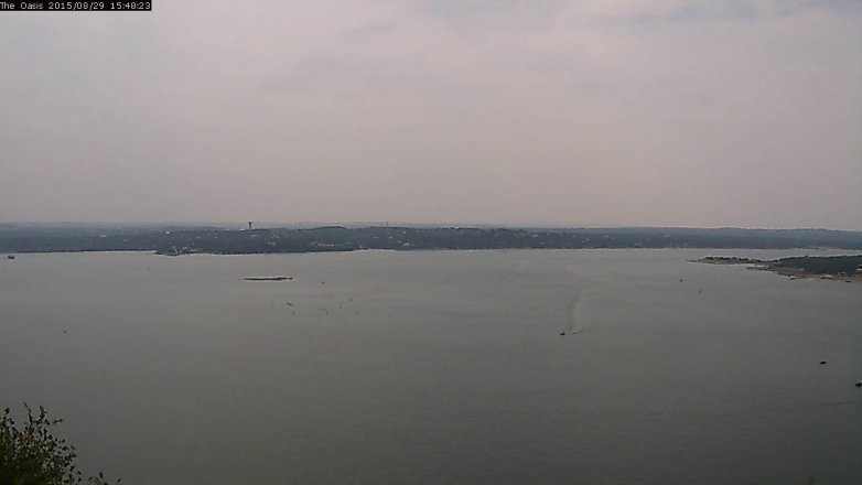 Lake Travis webcam, August 29, 2015 2:55 PM CT