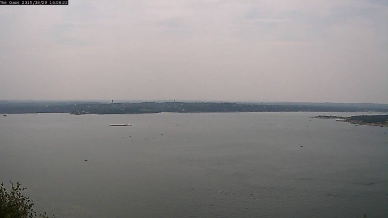 Lake Travis webcam, August 29, 2015 3:15 PM CT