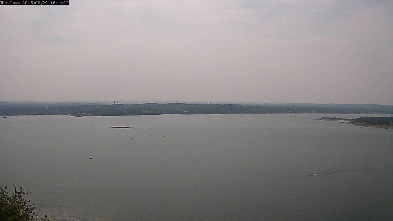 Lake Travis webcam, August 29, 2015 3:20 PM CT